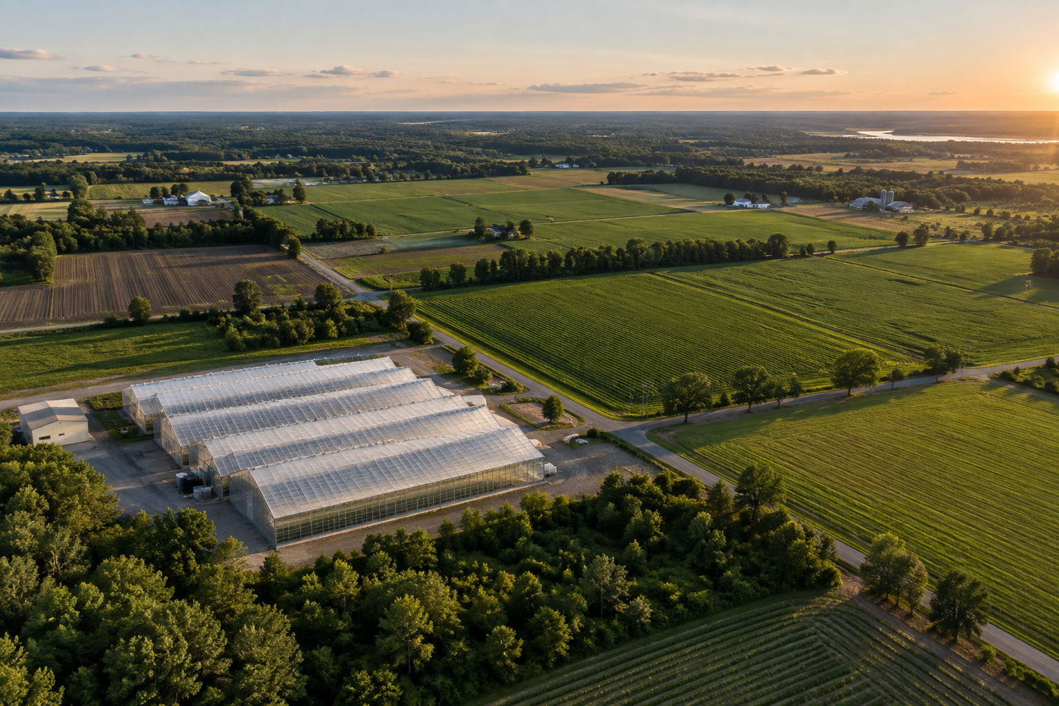 Greenhouses and farmland across South Jersey